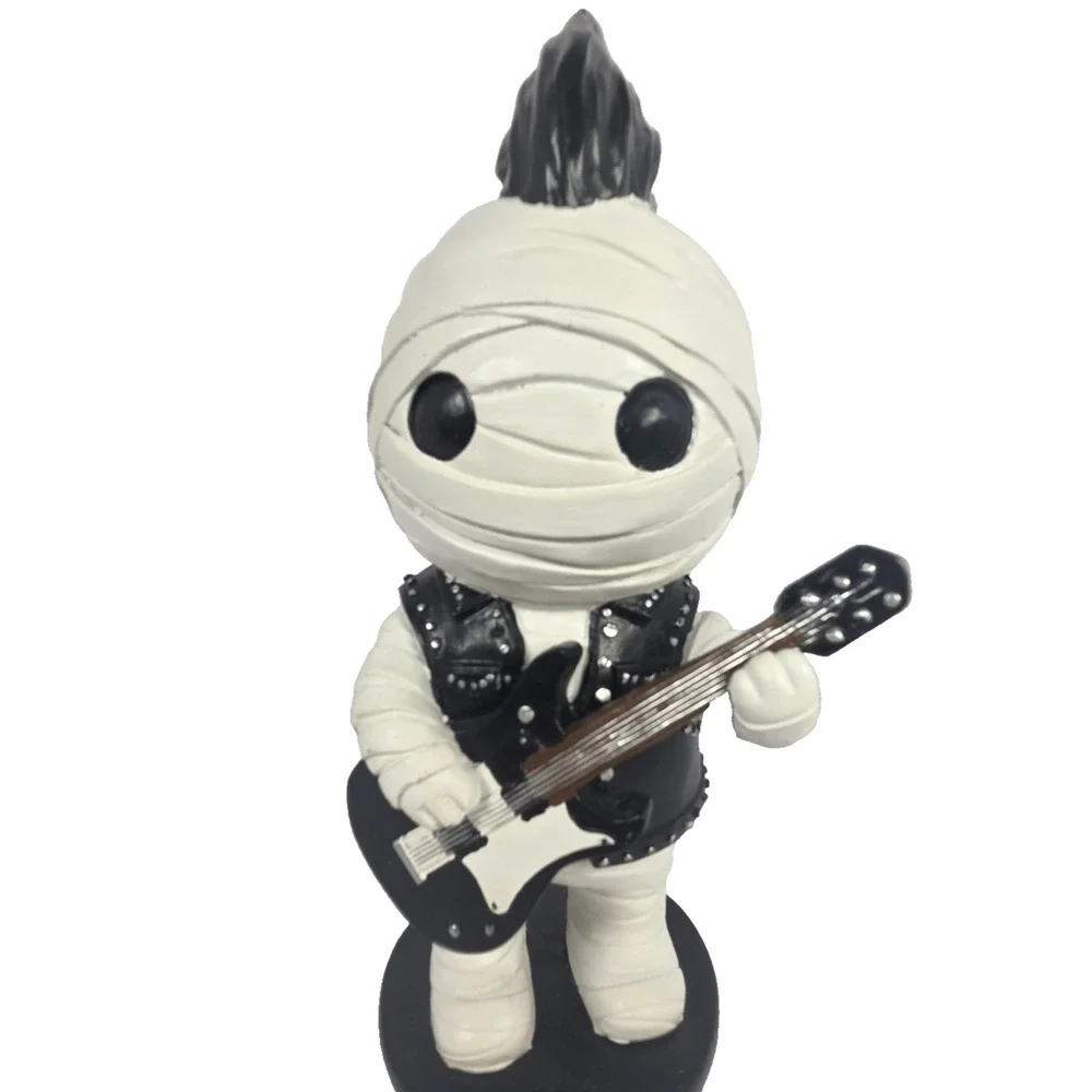 Unbranded Mummy Figurine Adults Small Black New Punk Rock Guitar Halloween Decor